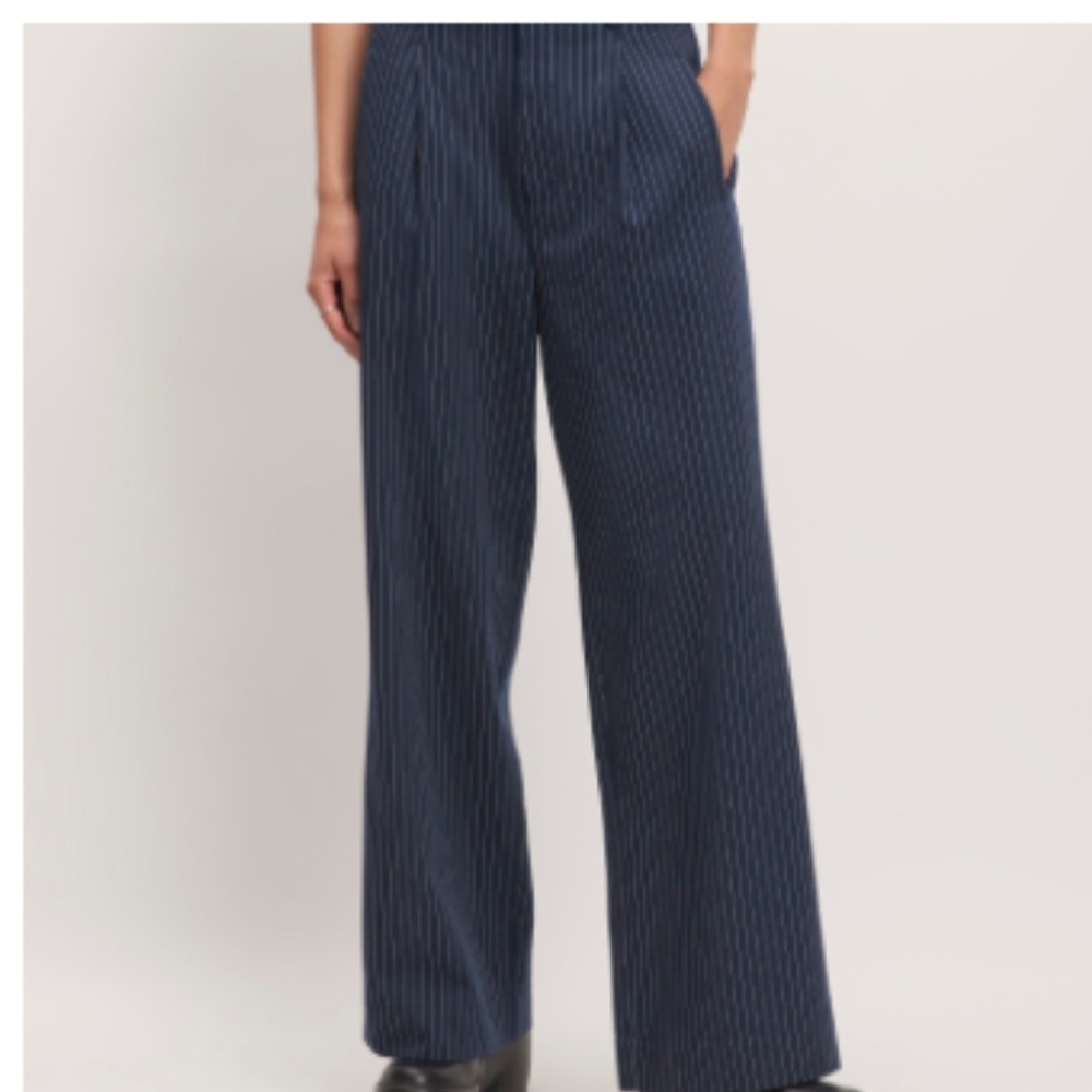 Everlane The Drape Pant Size 6 Navy Pinstripes